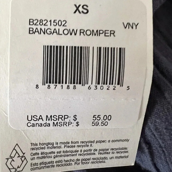 Volcom Women’s Bangalow Summer 100% Cotton Romper Size XS Purple Beach Coverup - Picture 7 of 8